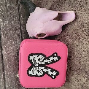 Western Black White Coquette Boho Checkered Bow Travel Jewelry Box Gift
